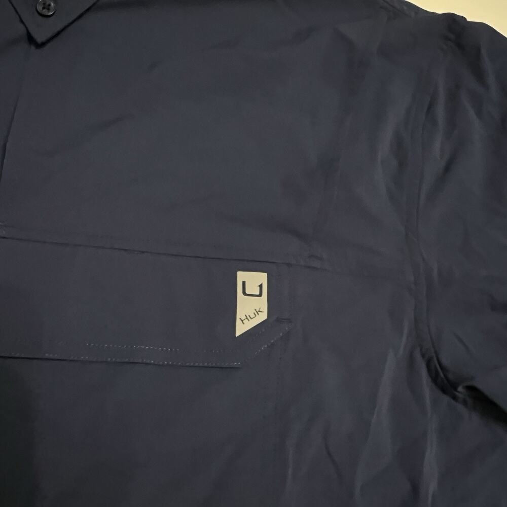 Huk Creekbed Back Draft LS Men's Shirt Naval Academy XL - Picture 3 of 6